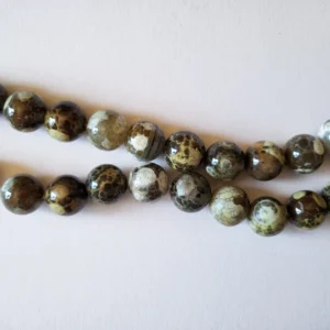 Fil de perles en Agate feu Marron Rond - 16mm