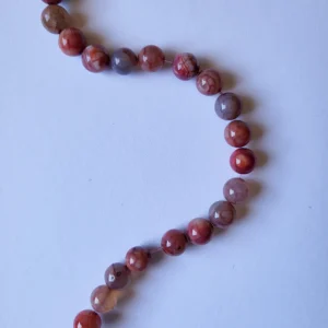 Fil de perles en Agate de feu Rouge - 10mm