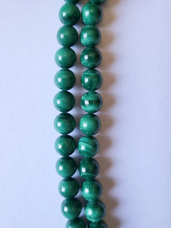 Fil de perles en Malachite Vert - 10mm
