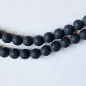 Fil de perles en Onyx mat Noir Rond - 8mm