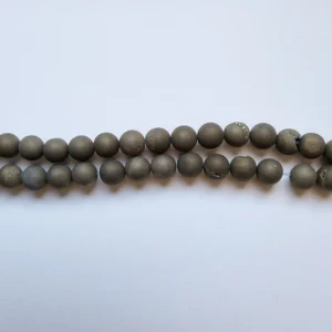Fil de perles en Agate Géode Bronze - 10mm