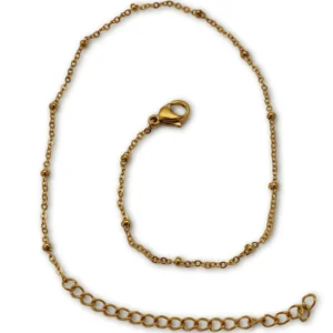 Chaine de cheville Torsade mini billes en Acier Inoxydable