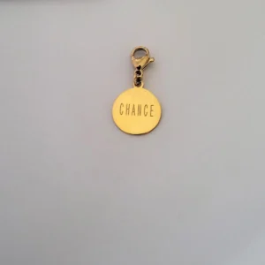 Charms Médaille CHANCE en Acier Inoxydable