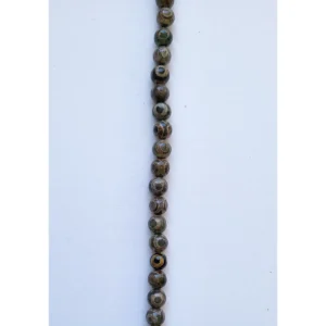 Fil de perles en Agate jungle Ronde Vert et Marron - 8mm de Afrique