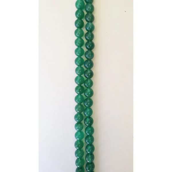 Fil de perles en Agate Ronde Vert - 8mm