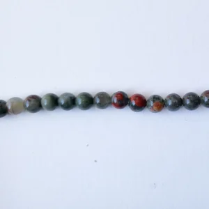 Fil de perles en Agate army style Ronde Vert et Gris - 8mm de Afrique