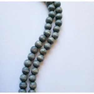 Fil de perles en Bois de coco Ronde Vert et Gris - 8mm