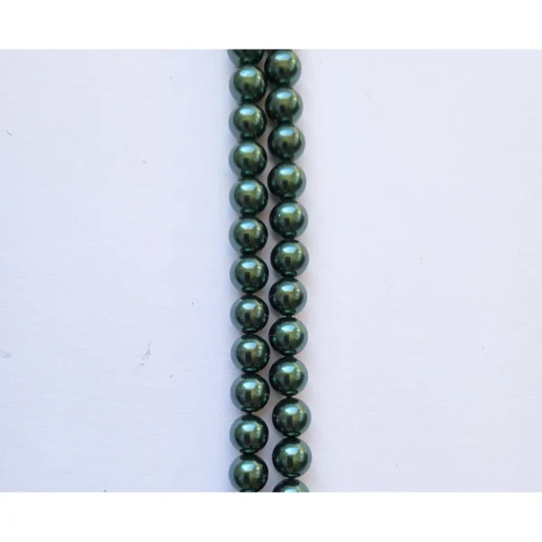 Fil de perles en Coquillage Eclipse Ronde Vert - 8mm de Pacifique