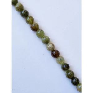Fil de perles en Grenat vert Ronde Vert et Marron - 8mm de Brésil