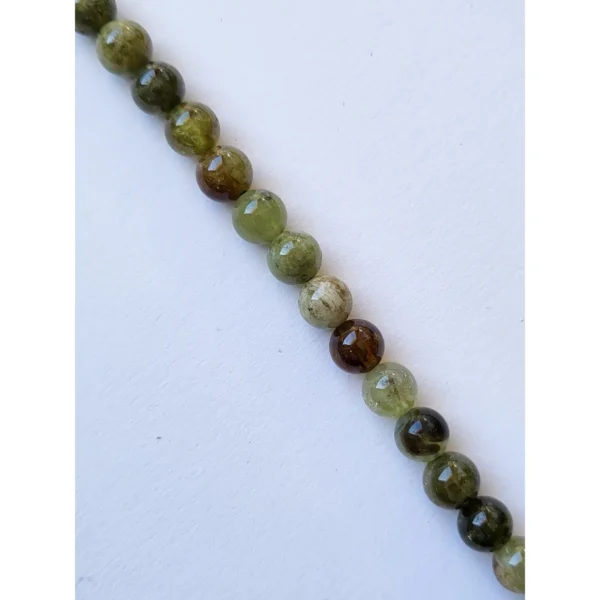 Fil de perles en Grenat vert Ronde Vert et Marron - 8mm de Brésil