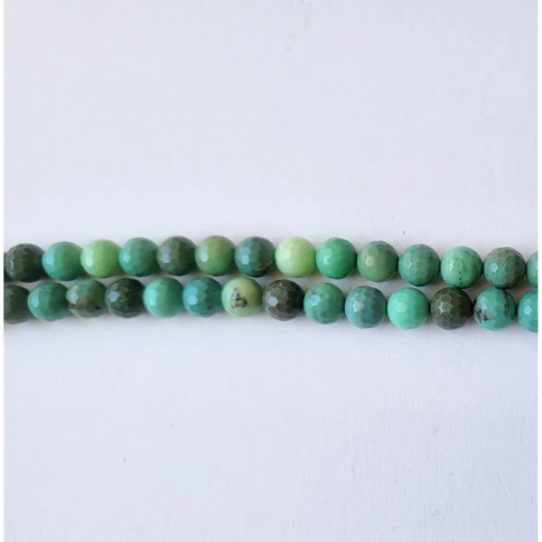 Fil de perles en Opale Facettée Vert - 8mm