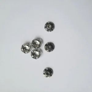 Intercalaires Coupelles Fleurs (Lot de 6) en Métal Argenté