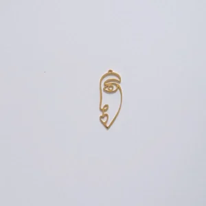 Pendentif Visage Abstrait en Acier Inoxydable