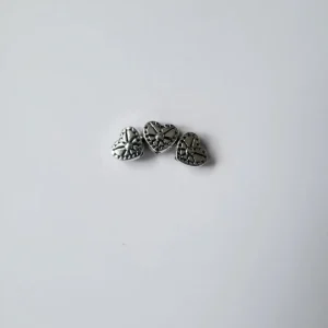 Perles Cœur (Lot de 3) en Métal Argenté