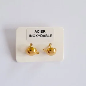 Puces d’oreilles demi boule en Acier Inoxydable